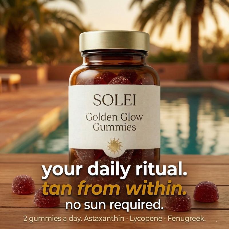Solei Golden Glow Gummies | Natural Tanning Supplement | 60 Gummies